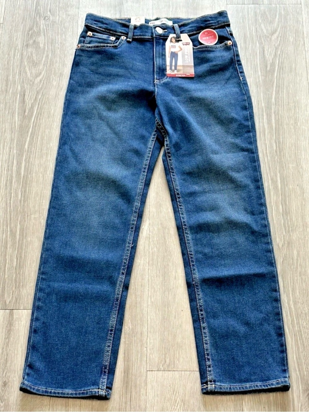 Levi's Girl Low Pro Mid-Rise Relaxed Fit Adjustable Waist Jeans Size 10 Blue